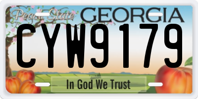 GA license plate CYW9179