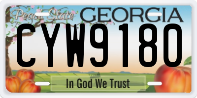 GA license plate CYW9180