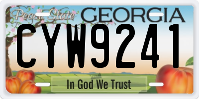 GA license plate CYW9241