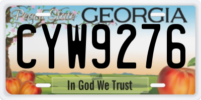 GA license plate CYW9276