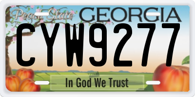 GA license plate CYW9277