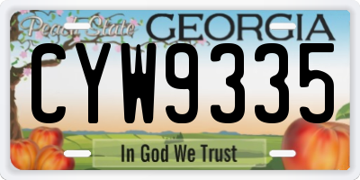 GA license plate CYW9335