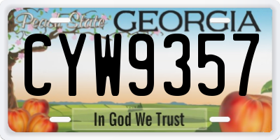 GA license plate CYW9357