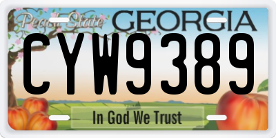 GA license plate CYW9389