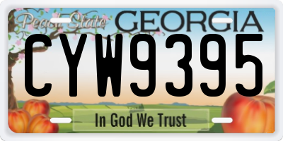 GA license plate CYW9395