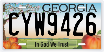 GA license plate CYW9426