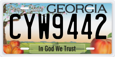 GA license plate CYW9442