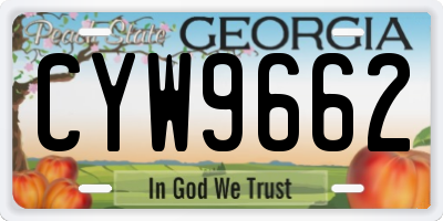 GA license plate CYW9662