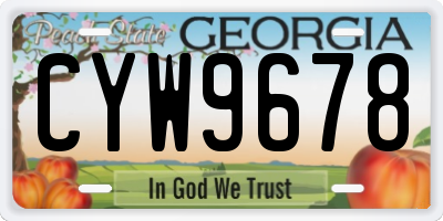 GA license plate CYW9678