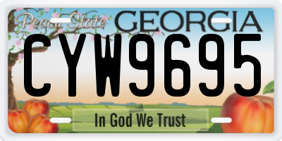 GA license plate CYW9695
