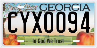 GA license plate CYX0094