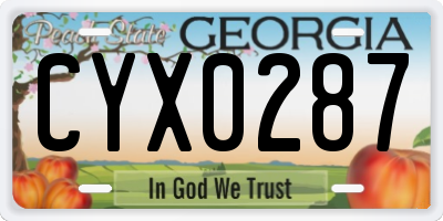 GA license plate CYX0287