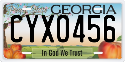GA license plate CYX0456