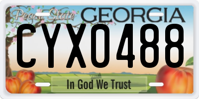GA license plate CYX0488