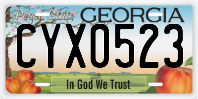GA license plate CYX0523