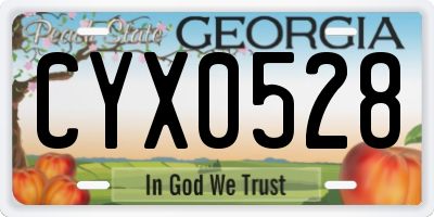 GA license plate CYX0528