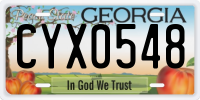GA license plate CYX0548