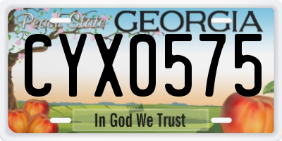 GA license plate CYX0575