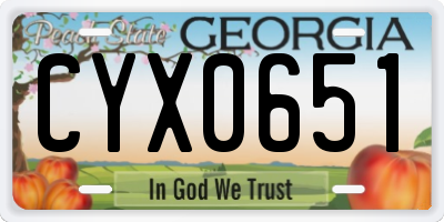 GA license plate CYX0651