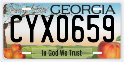 GA license plate CYX0659