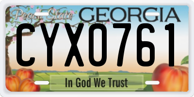 GA license plate CYX0761