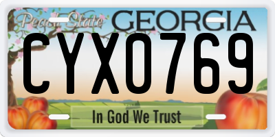 GA license plate CYX0769