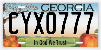 GA license plate CYX0777