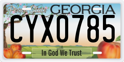 GA license plate CYX0785