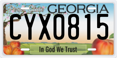 GA license plate CYX0815