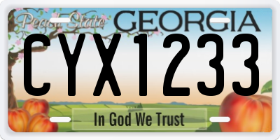 GA license plate CYX1233
