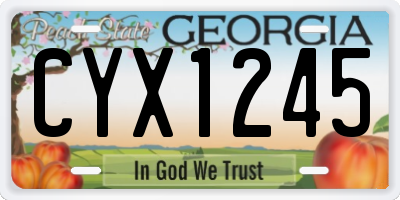 GA license plate CYX1245