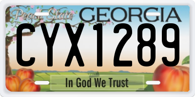 GA license plate CYX1289