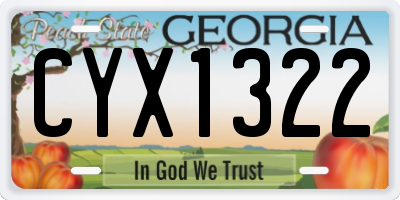 GA license plate CYX1322