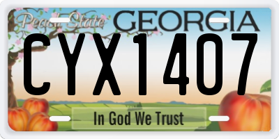 GA license plate CYX1407