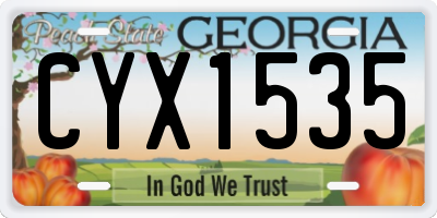 GA license plate CYX1535