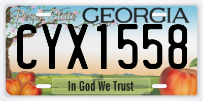GA license plate CYX1558