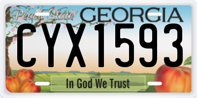 GA license plate CYX1593