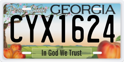 GA license plate CYX1624