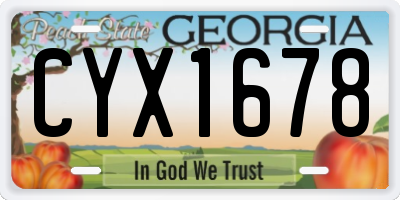 GA license plate CYX1678