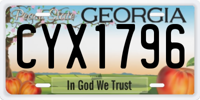 GA license plate CYX1796