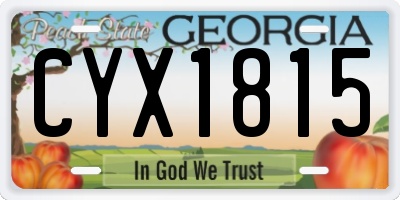 GA license plate CYX1815