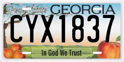 GA license plate CYX1837