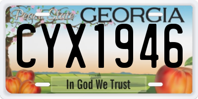 GA license plate CYX1946