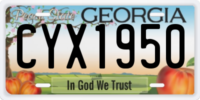 GA license plate CYX1950
