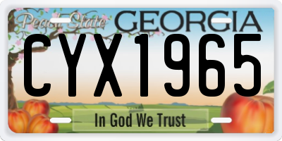 GA license plate CYX1965