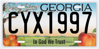 GA license plate CYX1997