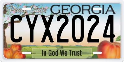 GA license plate CYX2024