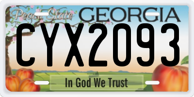 GA license plate CYX2093