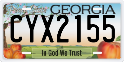 GA license plate CYX2155