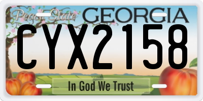GA license plate CYX2158